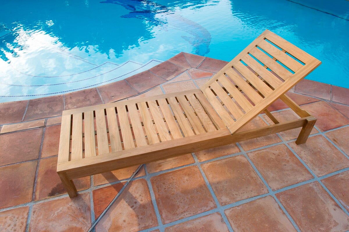 Les Jardins Valteck Bain de soleil avec lattes en teck