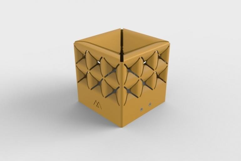 Maiori La Lampe Popup lampe solaire sans fil hybride bluetooth Moutarde