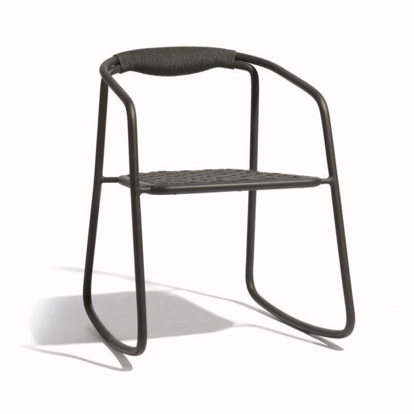 Manutti Duo Rocking Chair, coussins en sus Lava AF10 - Rope Anthracite 4.5mm (1R03)