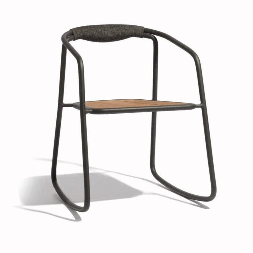 Manutti Duo Rocking Chair, coussins en sus Lava AF10 - Teak (HFTK)