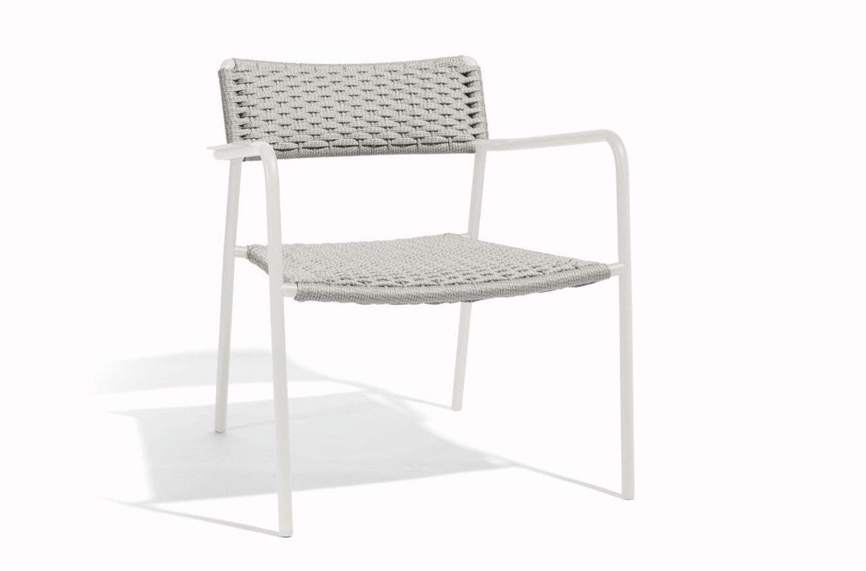 Manutti Echo Fauteuil club 1-Seater White AF08 - Rope silver 11mm (2R02)