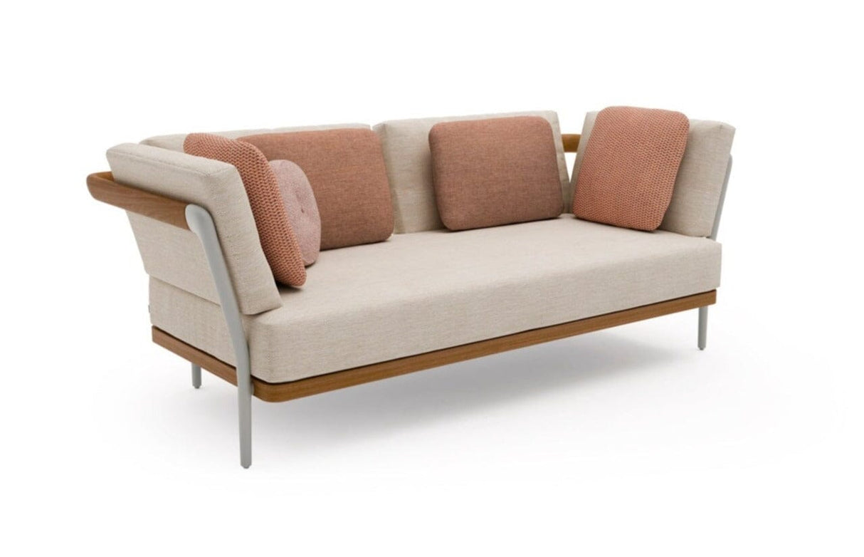 Manutti Flex Canapé 2-Seater, coussins en sus Flint AF13 - Teak natural (HFTK)