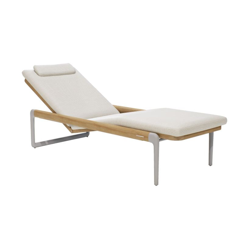 Manutti Flex Chaise longue, coussins en sus Flint AF13 - Teak natural (HFTK)