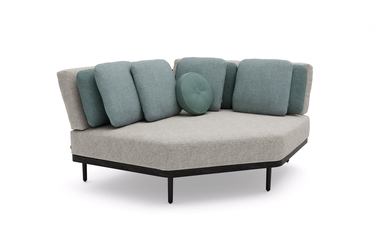 Manutti Flex Corner Seat, coussins en sus Black AF07 - Teak nero (HFTN)