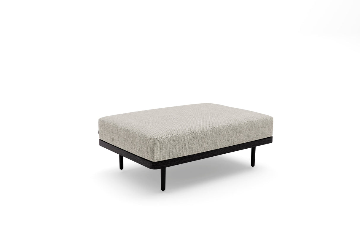 Manutti Flex Large Footstool Repose-pieds, coussins en sus Black AF07 - Teak nero (HFTN)