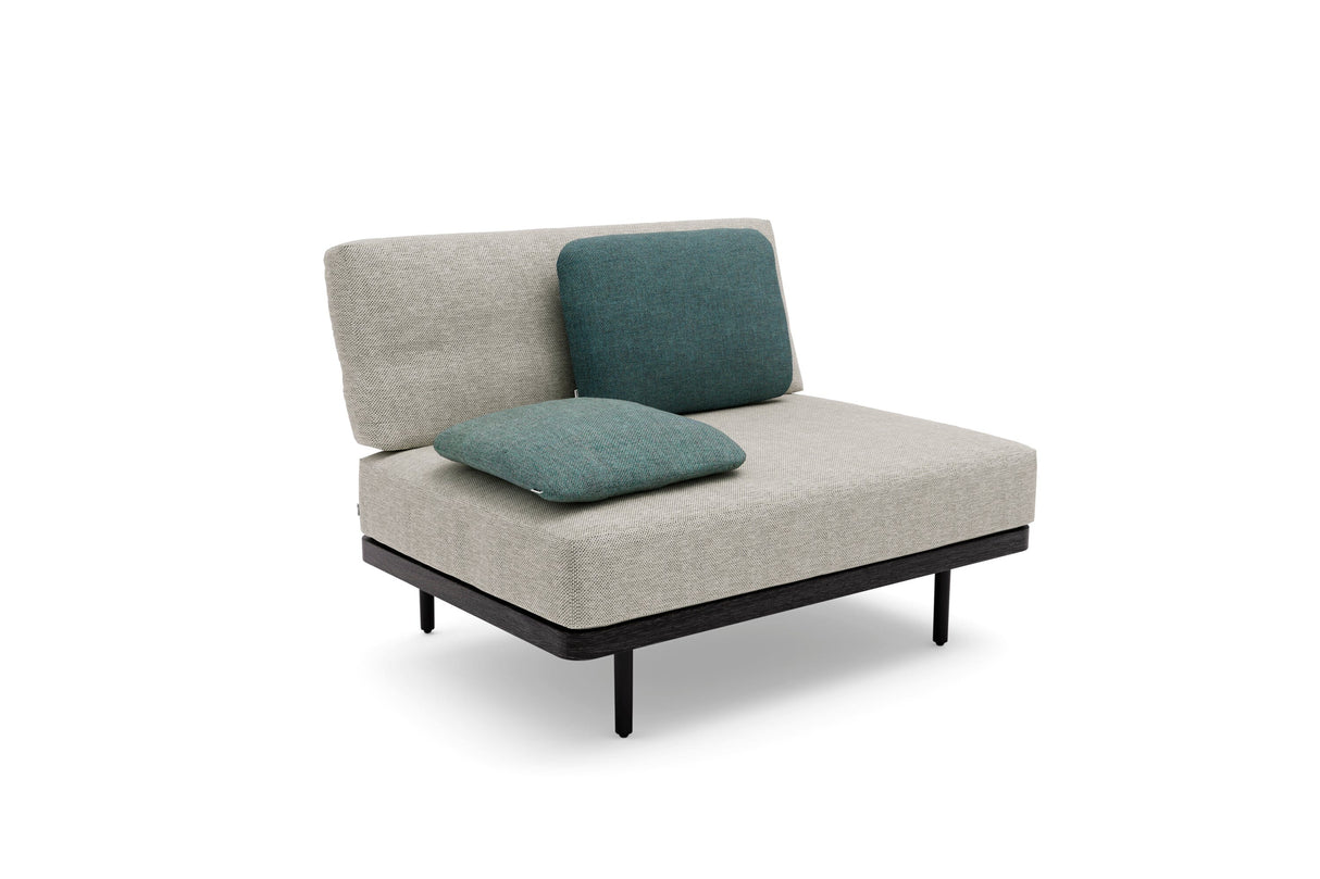 Manutti Flex Large Middle Seat, coussins en sus Black AF07 - Teak nero (HFTN)