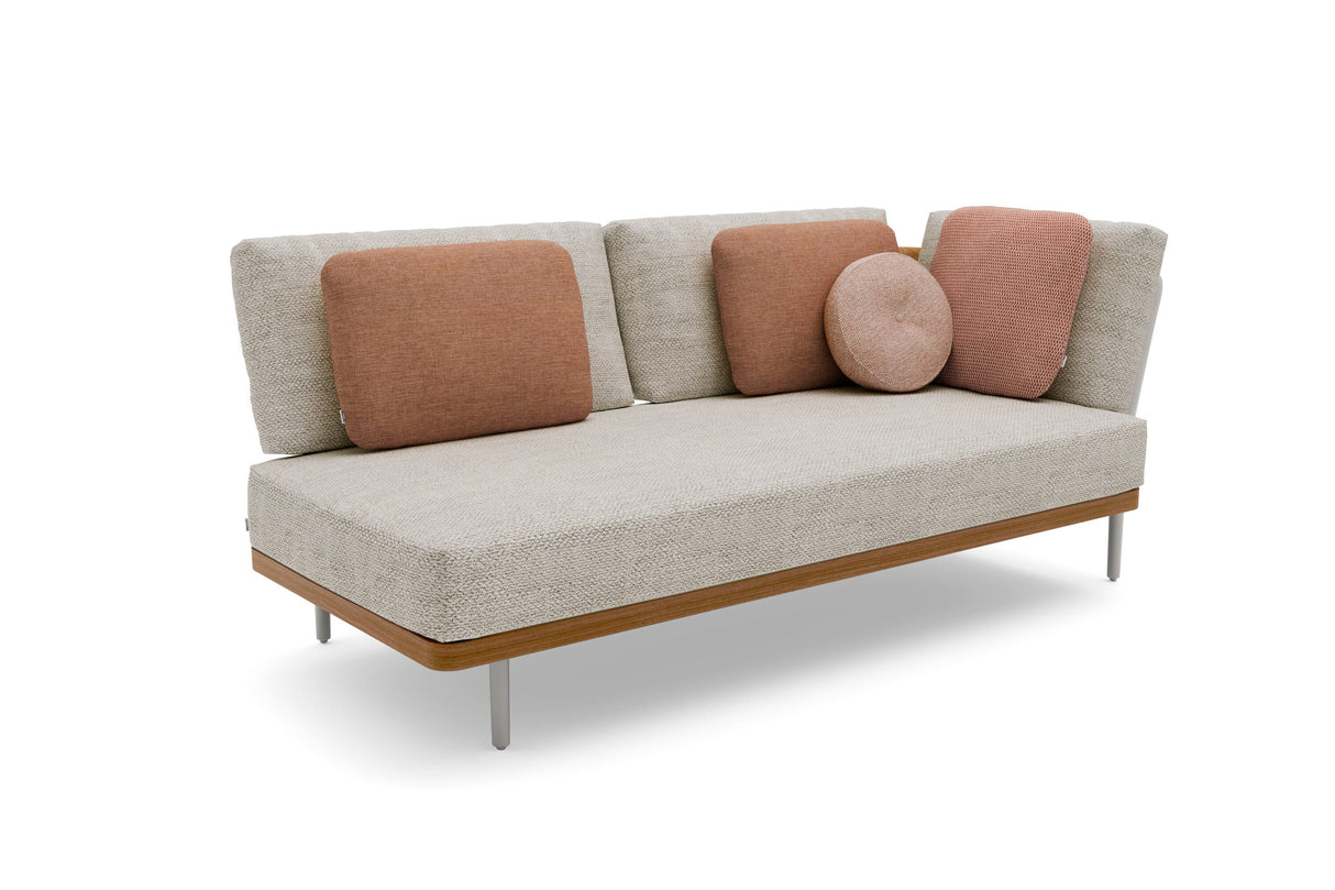 Manutti Flex Left Corner Double Seat, coussins en sus Flint AF13 - Teak natural (HFTK)