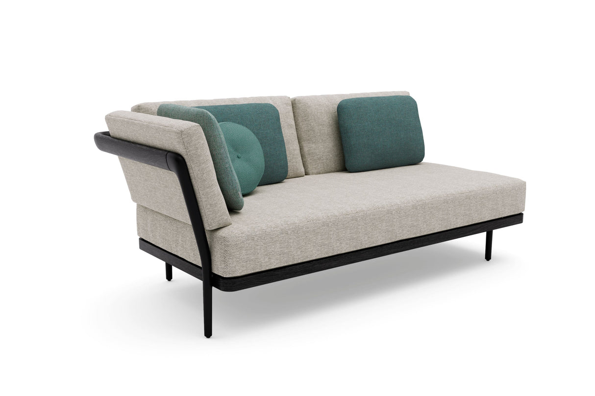 Manutti Flex Right Corner Double Seat, coussins en sus Black AF07 - Teak nero (HFTN)