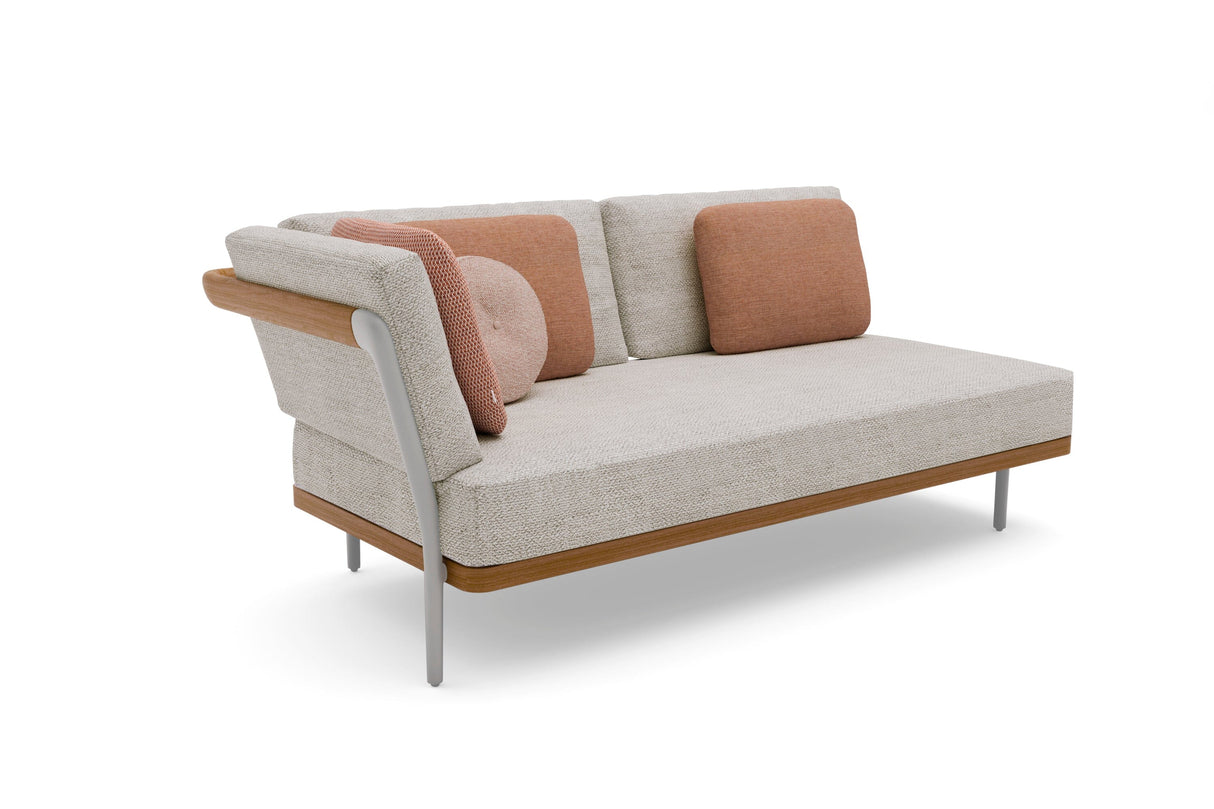 Manutti Flex Right Corner Double Seat, coussins en sus Flint AF13 - Teak natural (HFTK)