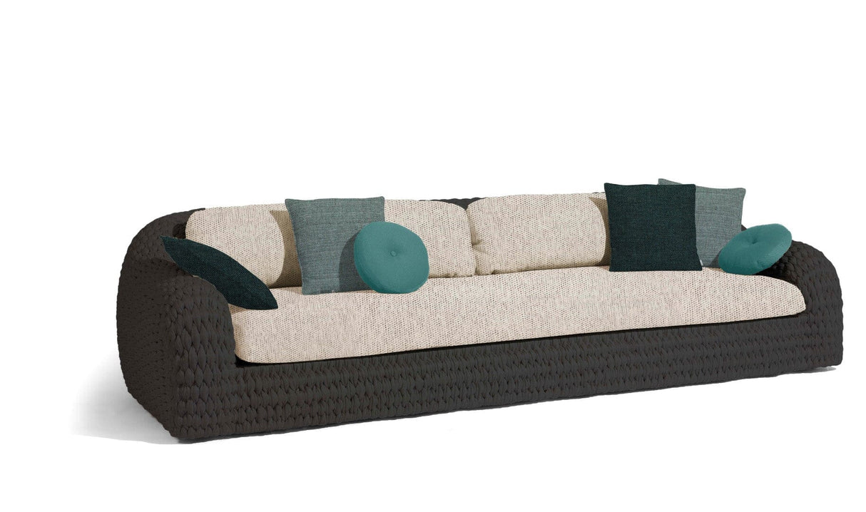Manutti Kobo Canapé 3-Seater, coussins en sus Rope Anthracite 45mm (4R03)
