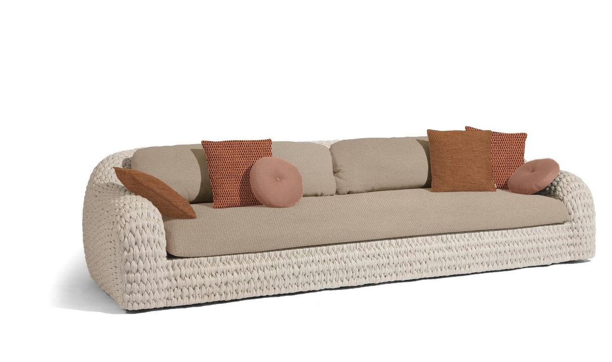 Manutti Kobo Canapé 3-Seater, coussins en sus Rope Pepper 45mm (4R04)