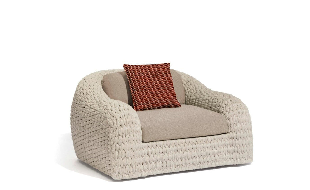 Manutti Kobo Fauteuil club 1-Seater, coussins en sus Rope Pepper 45mm (4R04)