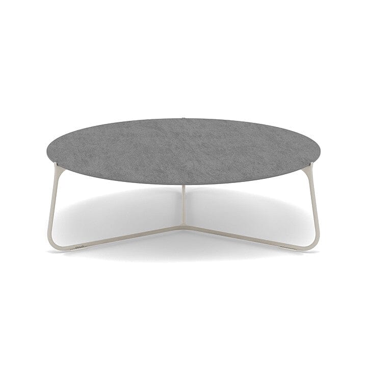 Manutti Mood Coffee table - Table basse ronde Ø 100cm h:33cm Plateau Céramique ou HPL Flint SF13 Ceramic Basalt Grey 6mm 6K70