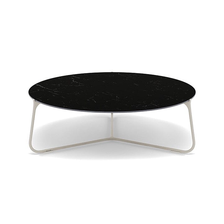 Manutti Mood Coffee table - Table basse ronde Ø 100cm h:33cm Plateau Céramique ou HPL Flint SF13 Ceramic Marble Black 12mm 5K59