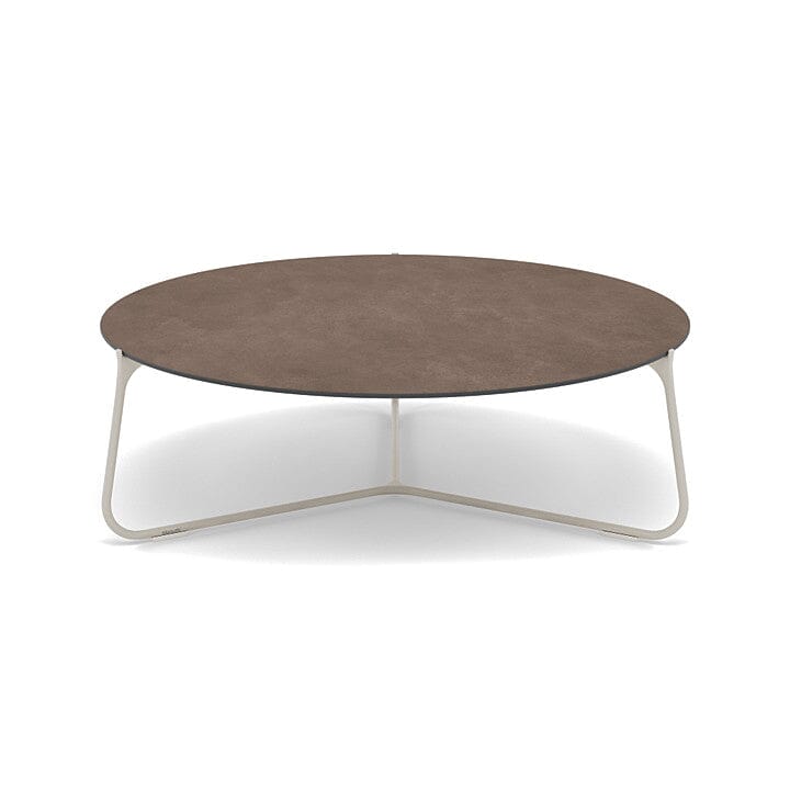 Manutti Mood Coffee table - Table basse ronde Ø 100cm h:33cm Plateau Céramique ou HPL Flint SF13 Ceramic Quartz 6mm 6K64