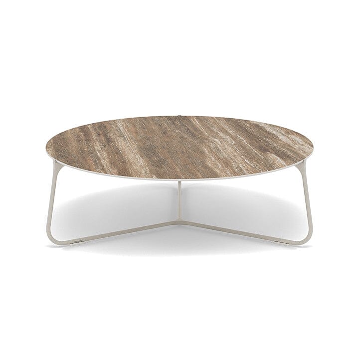 Manutti Mood Coffee table - Table basse ronde Ø 100cm h:33cm Plateau Céramique ou HPL Flint SF13 Ceramic Travertin 12mm 5K54