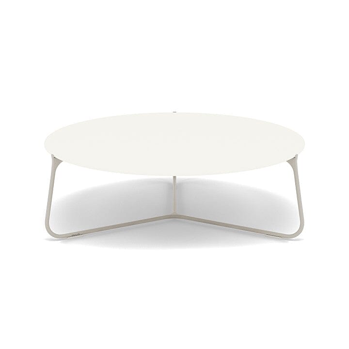 Manutti Mood Coffee table - Table basse ronde Ø 100cm h:33cm Plateau Céramique ou HPL Flint SF13 Ceramic White 6mm 6K60
