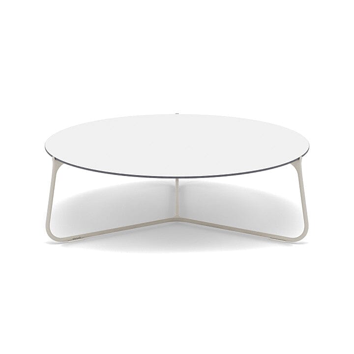 Manutti Mood Coffee table - Table basse ronde Ø 100cm h:33cm Plateau Céramique ou HPL Flint SF13 Trespa White 2T90