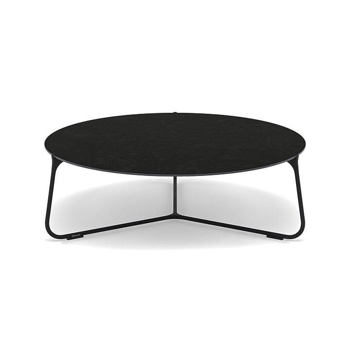 Manutti Mood Coffee table - Table basse ronde Ø 100cm h:33cm Plateau Céramique ou HPL Lava SF10 Ceramic Basalt Black 12mm 5K67