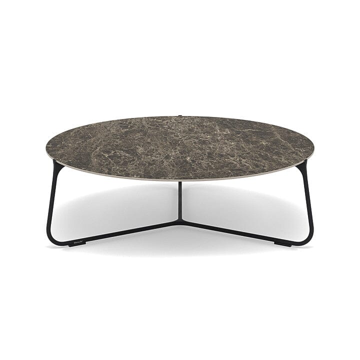 Manutti Mood Coffee table - Table basse ronde Ø 100cm h:33cm Plateau Céramique ou HPL Lava SF10 Ceramic Emperador 12mm 5K69
