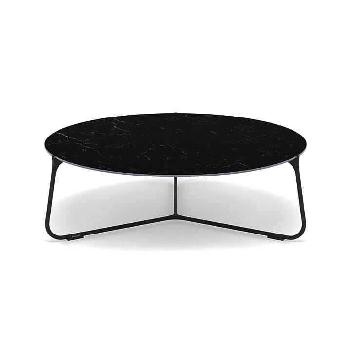 Manutti Mood Coffee table - Table basse ronde Ø 100cm h:33cm Plateau Céramique ou HPL Lava SF10 Ceramic Marble Black 12mm 5K59