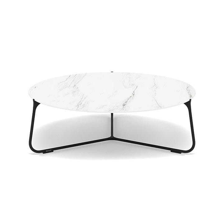 Manutti Mood Coffee table - Table basse ronde Ø 100cm h:33cm Plateau Céramique ou HPL Lava SF10 Ceramic Marble White 12mm 5K58