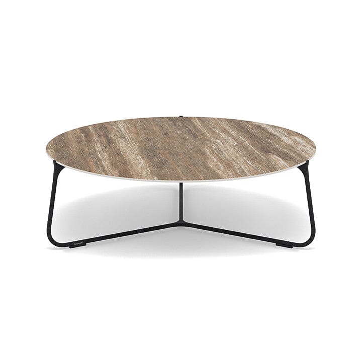 Manutti Mood Coffee table - Table basse ronde Ø 100cm h:33cm Plateau Céramique ou HPL Lava SF10 Ceramic Travertin 12mm 5K54