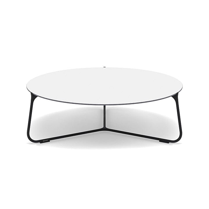 Manutti Mood Coffee table - Table basse ronde Ø 100cm h:33cm Plateau Céramique ou HPL Lava SF10 Trespa White 2T90