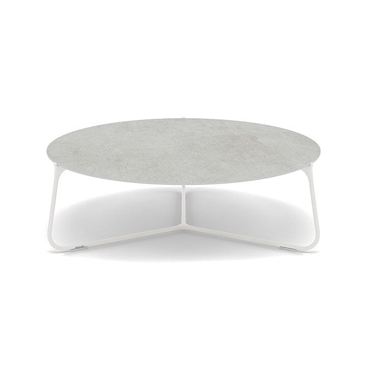 Manutti Mood Coffee table - Table basse ronde Ø 100cm h:33cm Plateau Céramique ou HPL White SF08 Ceramic Concrete 12mm 5K68