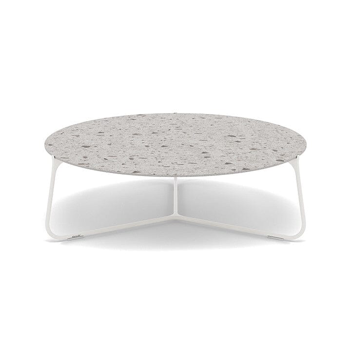 Manutti Mood Coffee table - Table basse ronde Ø 100cm h:33cm Plateau Céramique ou HPL White SF08 Ceramic Fossil 12mm 5K53