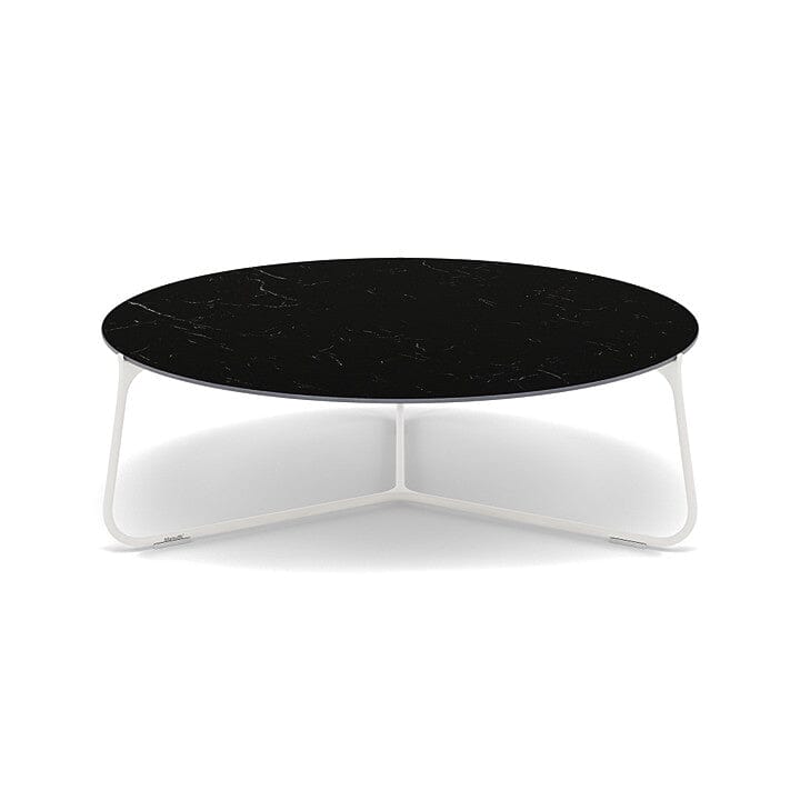 Manutti Mood Coffee table - Table basse ronde Ø 100cm h:33cm Plateau Céramique ou HPL White SF08 Ceramic Marble Black 12mm 5K59