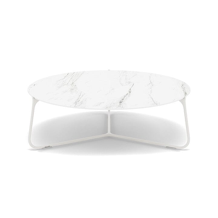 Manutti Mood Coffee table - Table basse ronde Ø 100cm h:33cm Plateau Céramique ou HPL White SF08 Ceramic Marble White 12mm 5K58