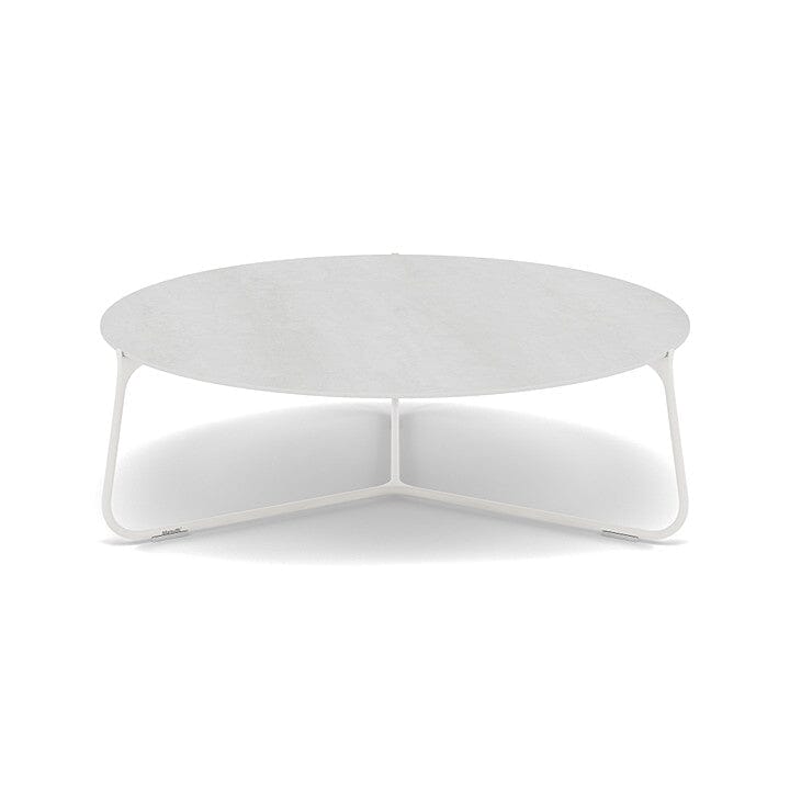 Manutti Mood Coffee table - Table basse ronde Ø 100cm h:33cm Plateau Céramique ou HPL White SF08 Ceramic Perla 12mm 5K66
