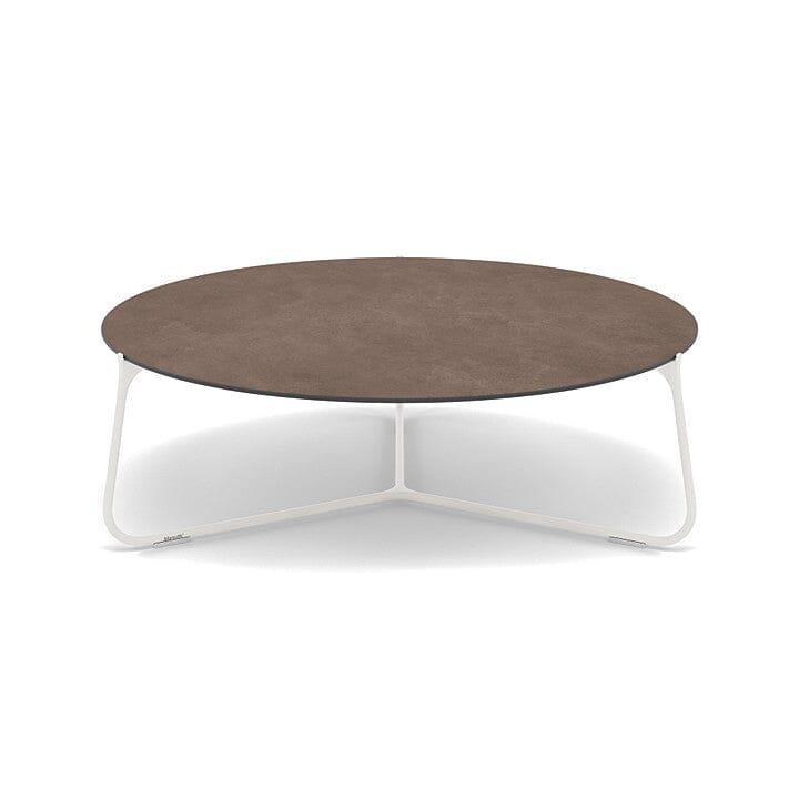 Manutti Mood Coffee table - Table basse ronde Ø 100cm h:33cm Plateau Céramique ou HPL White SF08 Ceramic Quartz 6mm 6K64