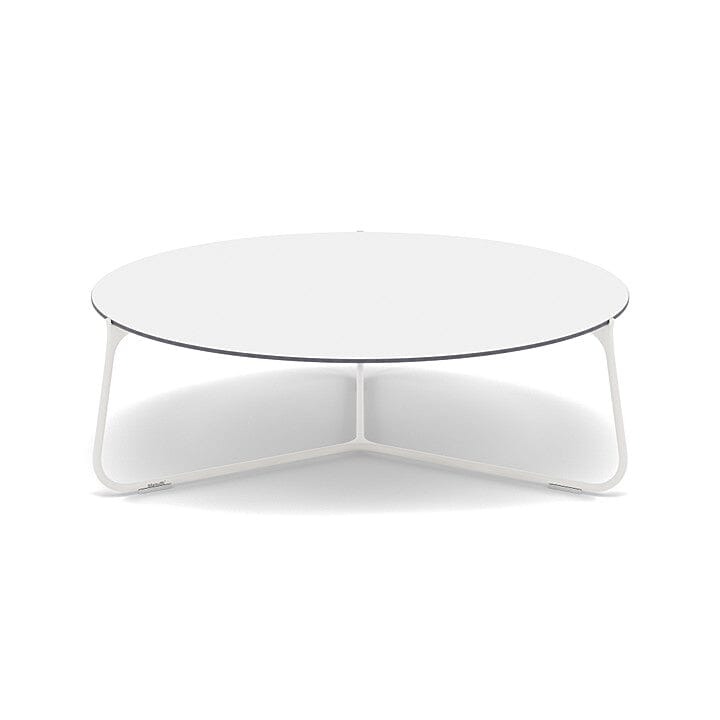 Manutti Mood Coffee table - Table basse ronde Ø 100cm h:33cm Plateau Céramique ou HPL White SF08 Trespa White 2T90