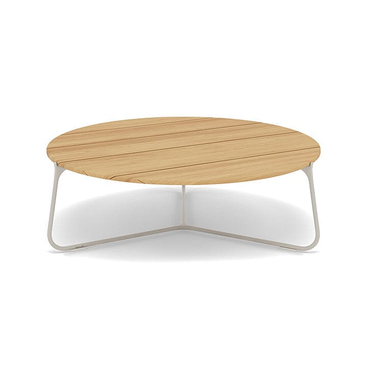 Manutti Mood Coffee table - Table basse ronde Ø 100cm h:33cm Plateau Teck Flint SF13 Teak Brushed 2H36