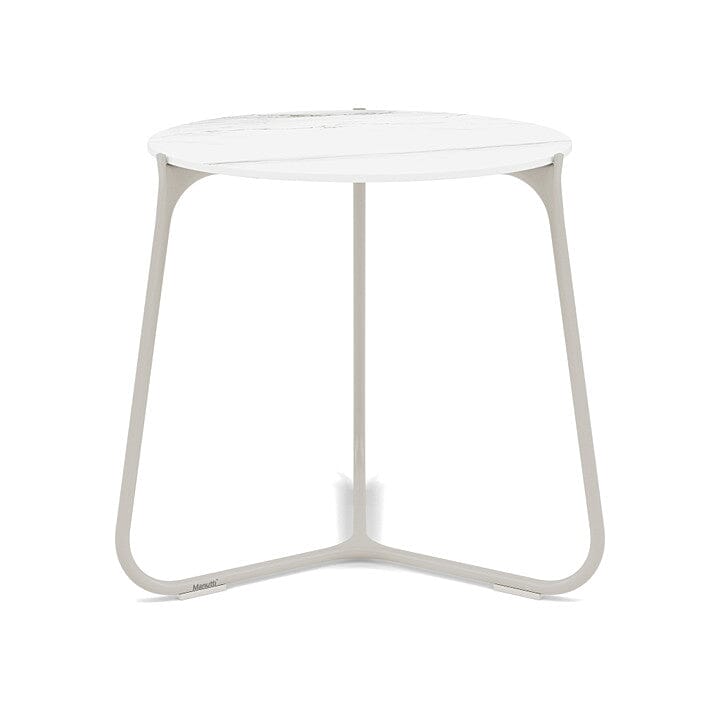 Manutti Mood Coffee table - Table basse ronde Ø 42cm h:45cm Plateau Céramique ou HPL Flint SF13 Ceramic Marble White 12mm 5K58