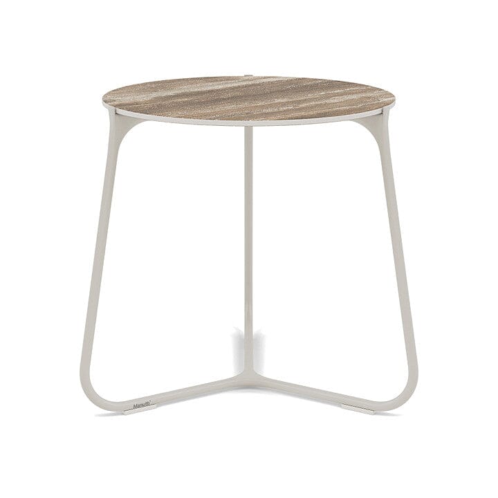 Manutti Mood Coffee table - Table basse ronde Ø 42cm h:45cm Plateau Céramique ou HPL Flint SF13 Ceramic Travertin 12mm 5K54