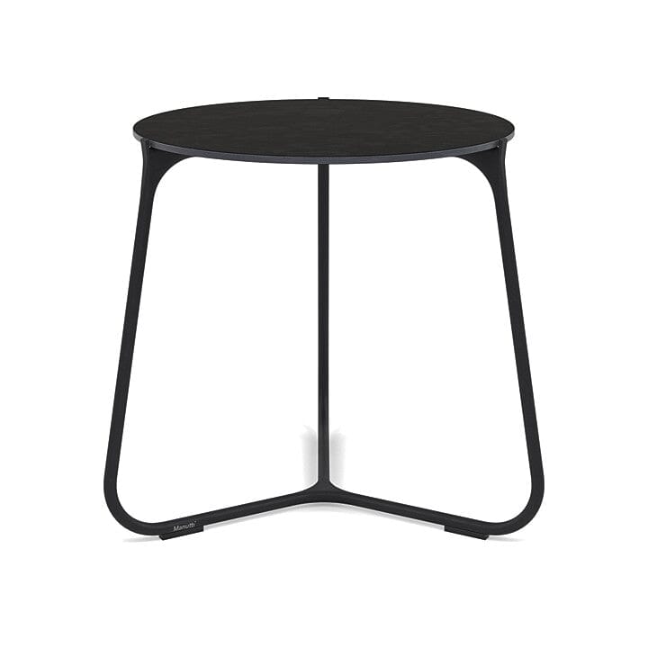 Manutti Mood Coffee table - Table basse ronde Ø 42cm h:45cm Plateau Céramique ou HPL Lava SF10 Ceramic Basalt Black 12mm 5K67