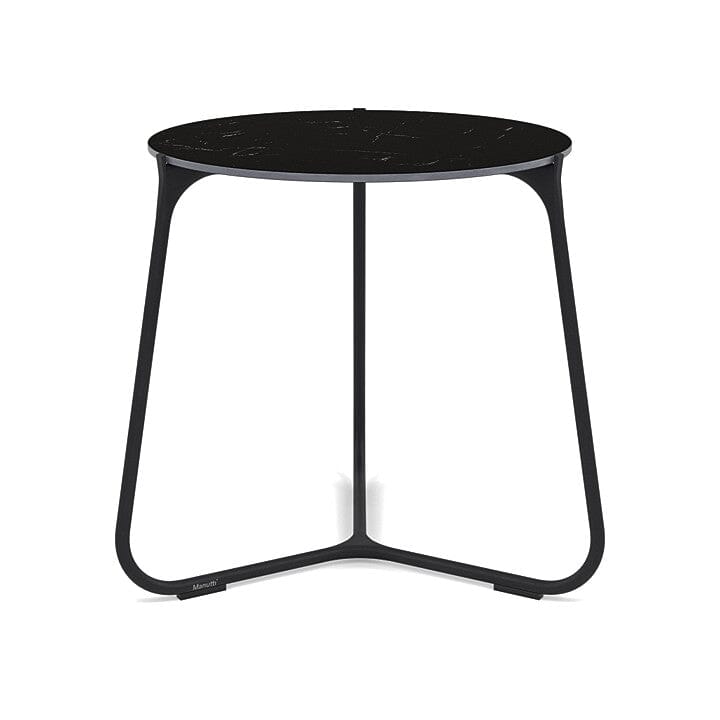 Manutti Mood Coffee table - Table basse ronde Ø 42cm h:45cm Plateau Céramique ou HPL Lava SF10 Ceramic Marble Black 12mm 5K59