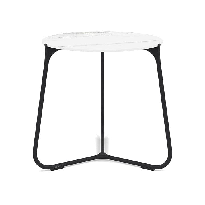 Manutti Mood Coffee table - Table basse ronde Ø 42cm h:45cm Plateau Céramique ou HPL Lava SF10 Ceramic Marble White 12mm 5K58