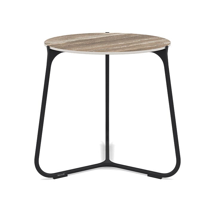 Manutti Mood Coffee table - Table basse ronde Ø 42cm h:45cm Plateau Céramique ou HPL Lava SF10 Ceramic Travertin 12mm 5K54