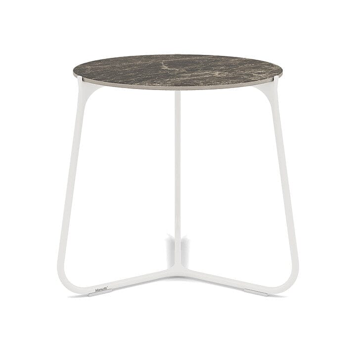 Manutti Mood Coffee table - Table basse ronde Ø 42cm h:45cm Plateau Céramique ou HPL White SF08 Ceramic Emperador 12mm 5K69
