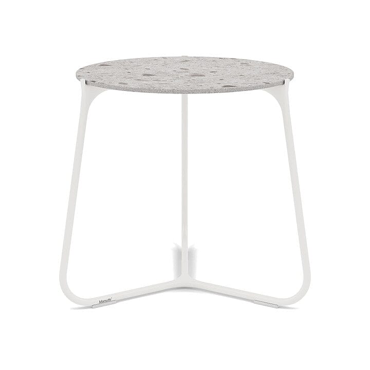 Manutti Mood Coffee table - Table basse ronde Ø 42cm h:45cm Plateau Céramique ou HPL White SF08 Ceramic Fossil 12mm 5K53