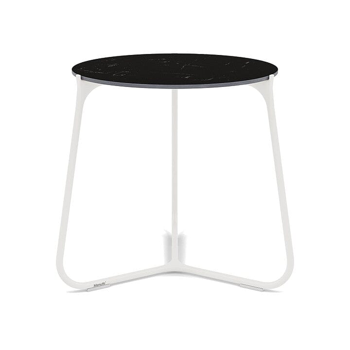 Manutti Mood Coffee table - Table basse ronde Ø 42cm h:45cm Plateau Céramique ou HPL White SF08 Ceramic Marble Black 12mm 5K59