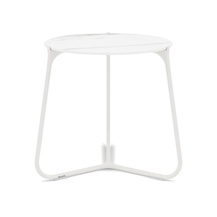 Manutti Mood Coffee table - Table basse ronde Ø 42cm h:45cm Plateau Céramique ou HPL White SF08 Ceramic Marble White 12mm 5K58