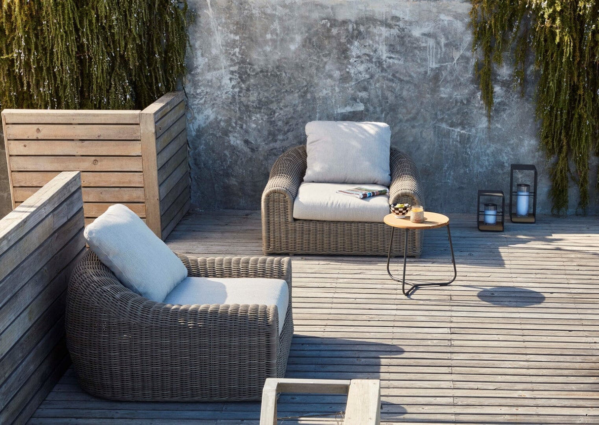 Manutti Mood Coffee table - Table basse ronde Ø 42cm h:45cm Plateau Teck