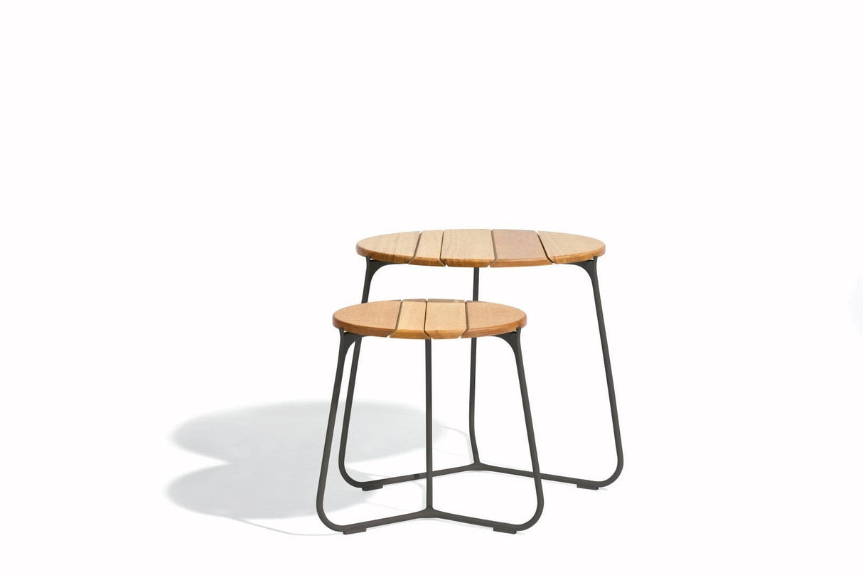 Manutti Mood Coffee table - Table basse ronde Ø 42cm h:45cm Plateau Teck