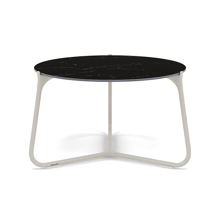 Manutti Mood Coffee table - Table basse ronde Ø 60cm h:38cm Plateau Céramique ou HPL Flint SF13 Ceramic Marble Black 12mm 5K59