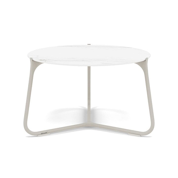 Manutti Mood Coffee table - Table basse ronde Ø 60cm h:38cm Plateau Céramique ou HPL Flint SF13 Ceramic Marble White 12mm 5K58